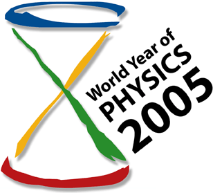 Il logo di WYP2005 rappresenta un cono di luce che si propaga nello spaziotempo